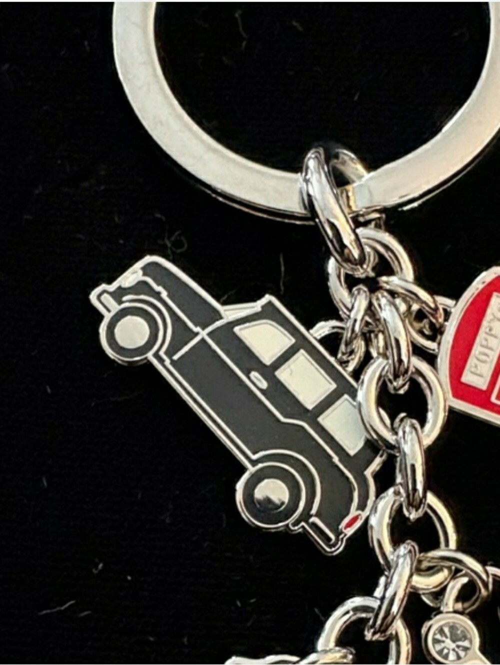 COACH Red, Blue and Silver London Charm Keychain - Picture 5 of 6